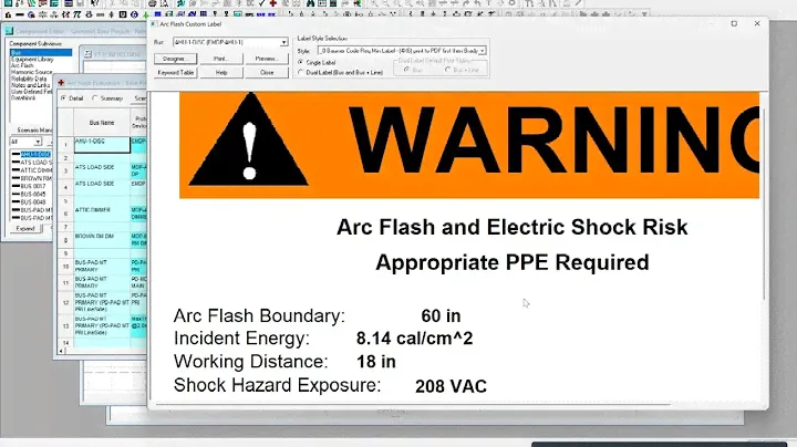 SKM PTW Label Designer and Printing Arc Flash Labels